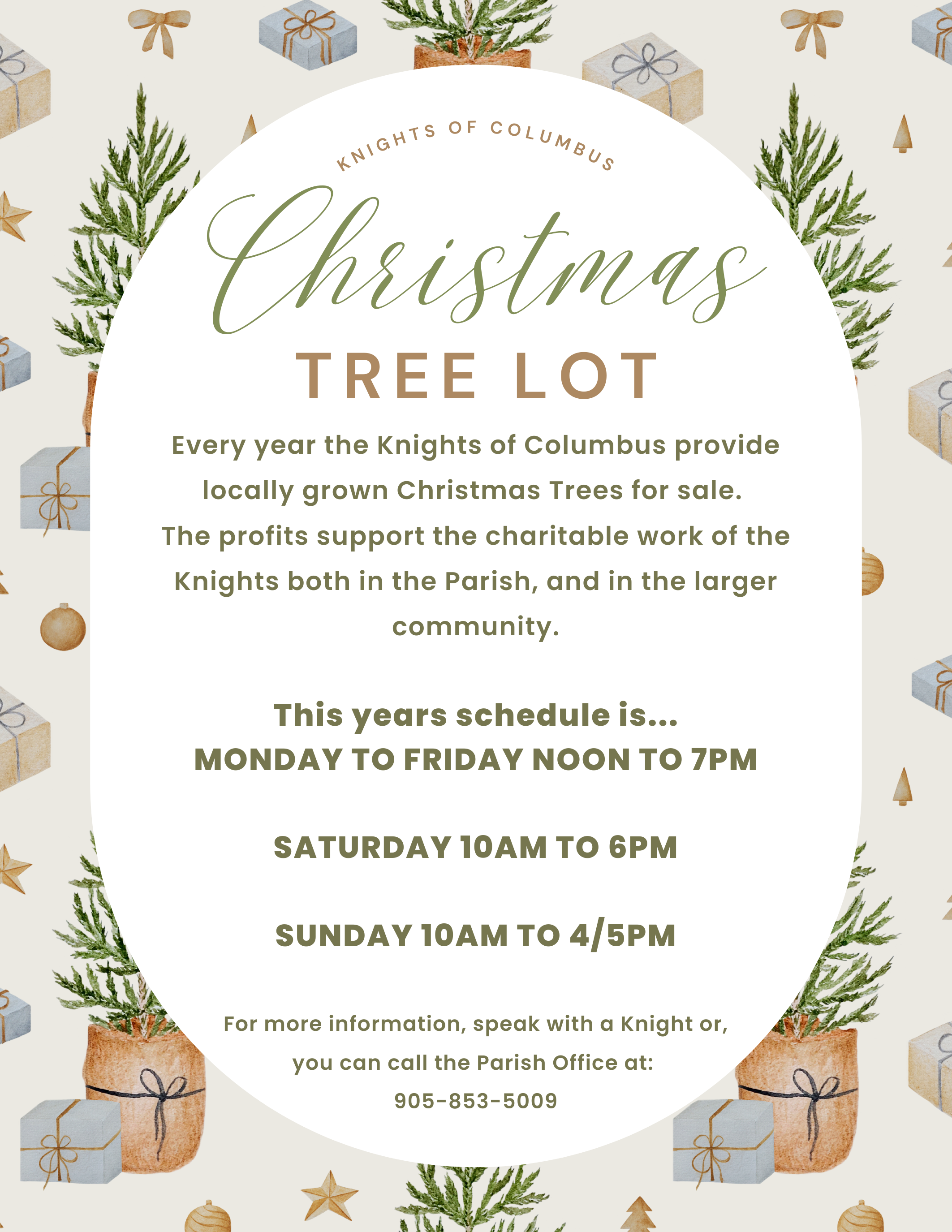 Christmas Tree Lot 2025 schedule