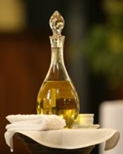 cruet of clear olive oil - sacred Chrism
